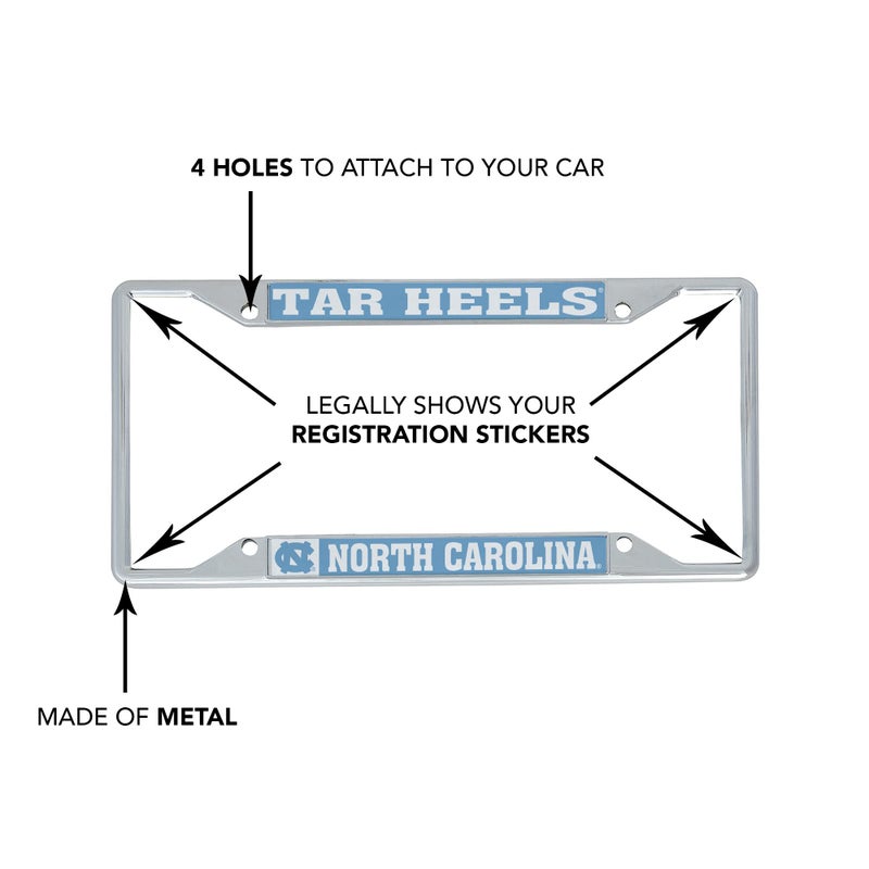 Desert Cactus University of North Carolina Chapel Hill Car Accessories Metal License Plate Frame and Tag Holder for Front or Rear of Car (Mascot) - Image 5